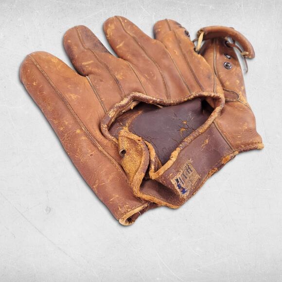 VTG 1940s Hutch #52 Ted Williams Split-Finger Baseball Glove, Hand-Tailored Pad - Picture 9 of 10